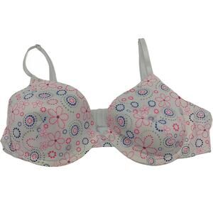 40C White Pink Floral Bra - No Brand